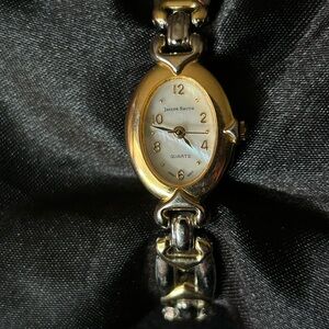 Jaclyn Smith Gold and Silver Dress Watch with Intricate Design